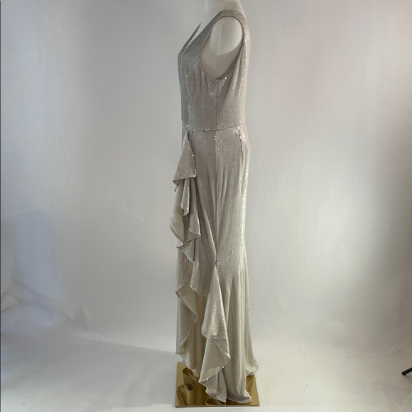 Badgley Mischka Ruffled Sequin Gown, 10 - Picture 11 of 16